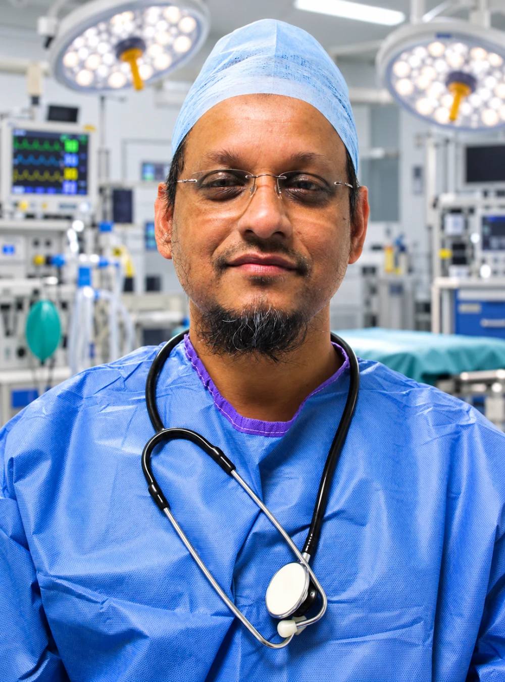 Dr Mohammad Hossain Howlader in surgical attire