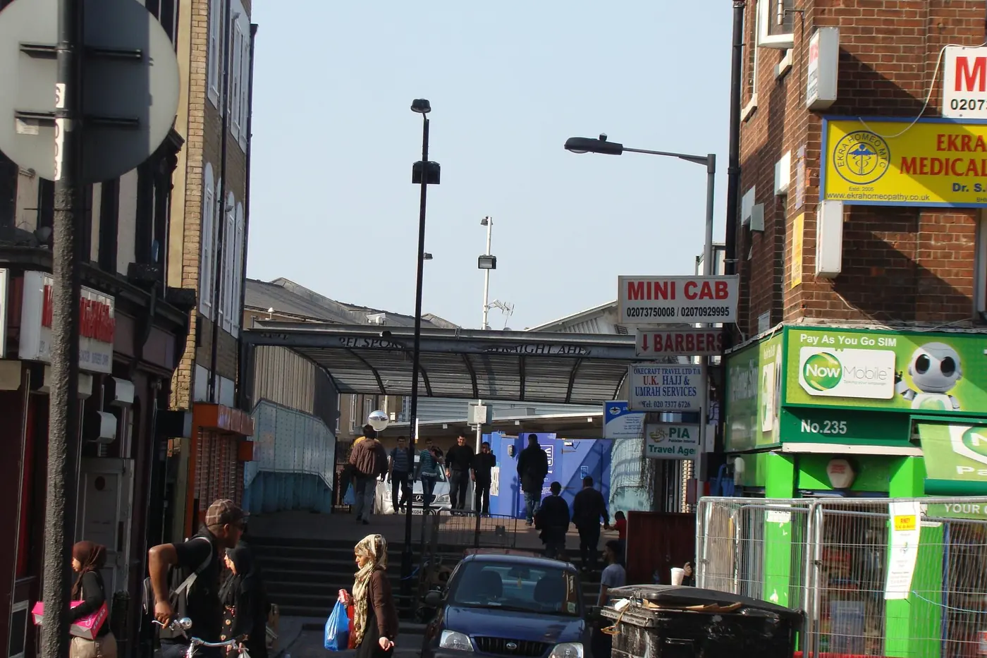 The entrance to Whitechapel station, a short walk from the clinic.